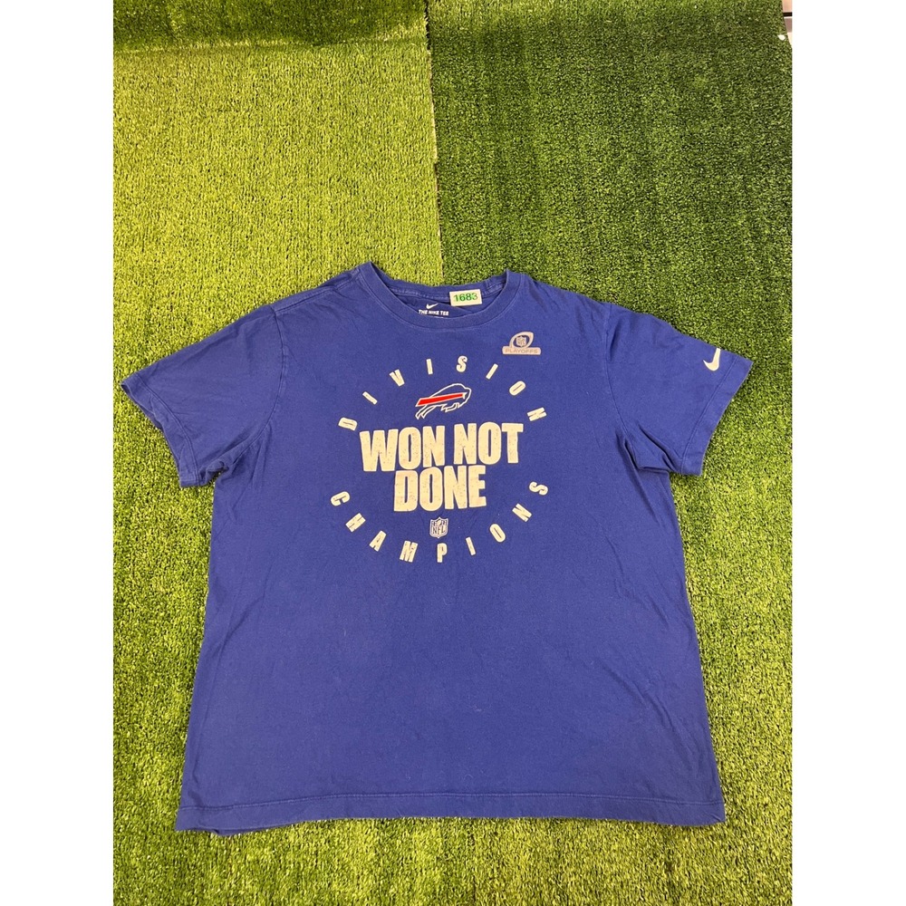 Nike Buffalo Bills Division Champions Won Not Done NFL T-Shirt Blue Mens Large